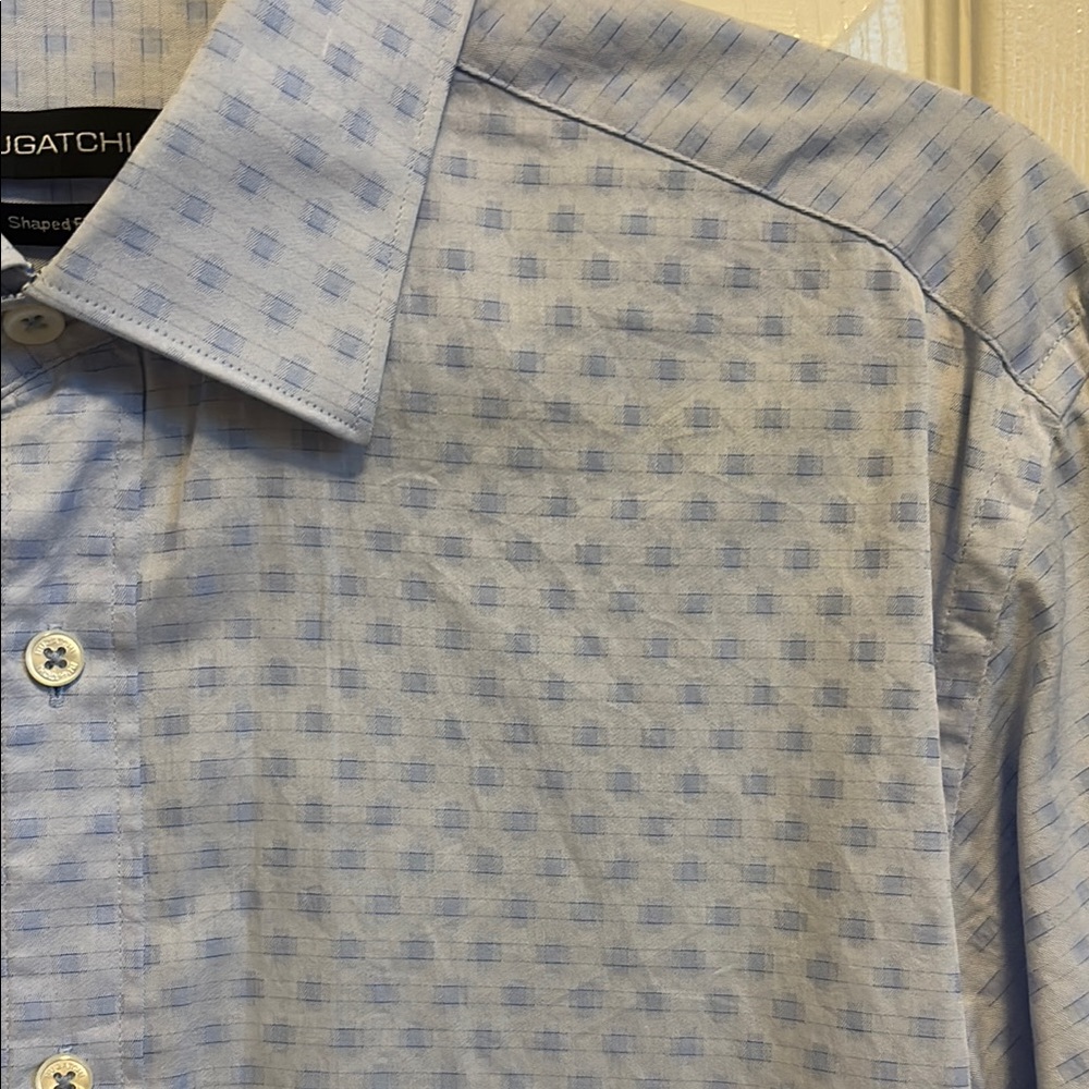 Mens Bugatchi Blue Patterned Button Down Shirt Si… - image 3